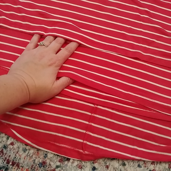 Lane Bryant Red Striped Layered Look Tank-18-20 - Picture 2 of 3